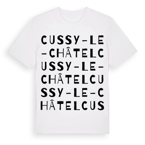 Cussy-le-Châtel ordlek t-shirt – ekologisk bomull t-shirt från Pinshirt