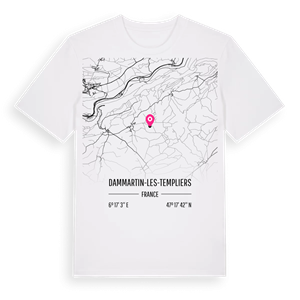 Dammartin-les-Templiers karta t-shirt – ekologisk bomull t-shirt från Pinshirt