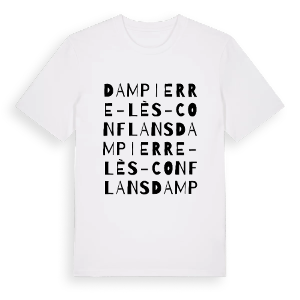 Dampierre-lès-Conflans ordlek t-shirt – ekologisk bomull t-shirt från Pinshirt