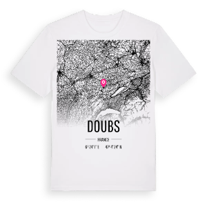 Doubs karta t-shirt – ekologisk bomull t-shirt från Pinshirt