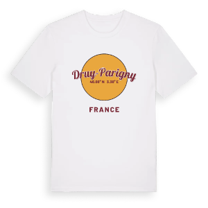 Druy-Parigny cirkel t-shirt – ekologisk bomull t-shirt från Pinshirt
