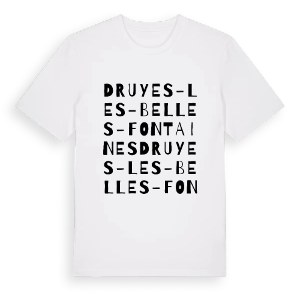 Druyes-les-Belles-Fontaines ordlek t-shirt – ekologisk bomull t-shirt från Pinshirt