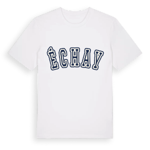Échay college t-shirt – ekologisk bomull t-shirt från Pinshirt