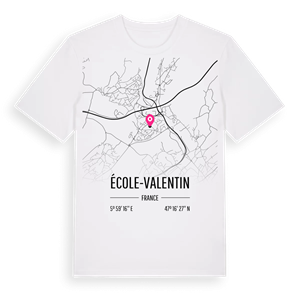 École-Valentin karta t-shirt – ekologisk bomull t-shirt från Pinshirt