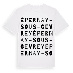 Épernay-sous-Gevrey ordlek t-shirt – ekologisk bomull t-shirt från Pinshirt