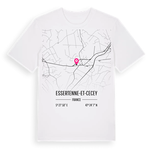 Essertenne-et-Cecey karta t-shirt – ekologisk bomull t-shirt från Pinshirt