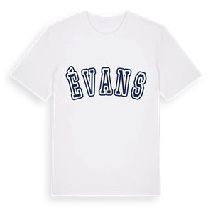Évans college t-shirt – ekologisk bomull t-shirt från Pinshirt