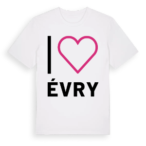Jag älskar Évry t-shirt stort tryck – ekologisk bomull t-shirt från Pinshirt