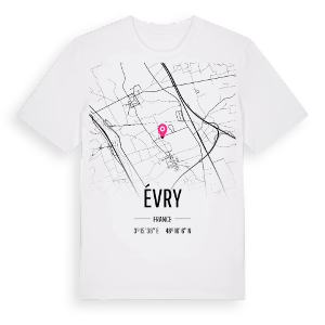 Évry karta t-shirt – ekologisk bomull t-shirt från Pinshirt