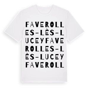 Faverolles-lès-Lucey ordlek t-shirt – ekologisk bomull t-shirt från Pinshirt