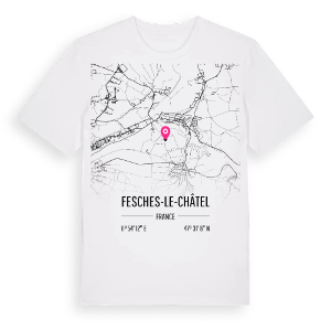 Fesches-le-Châtel karta t-shirt – ekologisk bomull t-shirt från Pinshirt