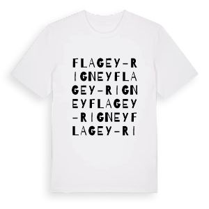Flagey-Rigney ordlek t-shirt – ekologisk bomull t-shirt från Pinshirt