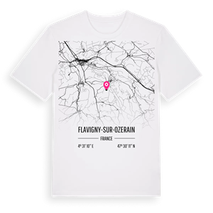 Flavigny-sur-Ozerain karta t-shirt – ekologisk bomull t-shirt från Pinshirt