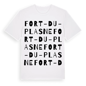 Fort-du-Plasne ordlek t-shirt – ekologisk bomull t-shirt från Pinshirt