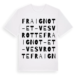 Fraignot-et-Vesvrotte ordlek t-shirt – ekologisk bomull t-shirt från Pinshirt
