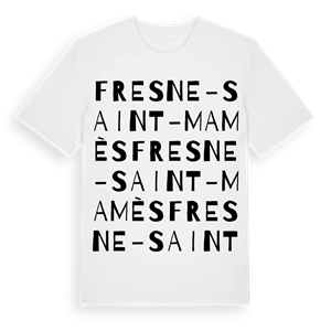 Fresne-Saint-Mamès ordlek t-shirt – ekologisk bomull t-shirt från Pinshirt