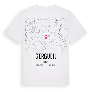 Gergueil karta t-shirt – ekologisk bomull t-shirt från Pinshirt