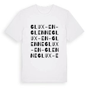 Glux-en-Glenne ordlek t-shirt – ekologisk bomull t-shirt från Pinshirt