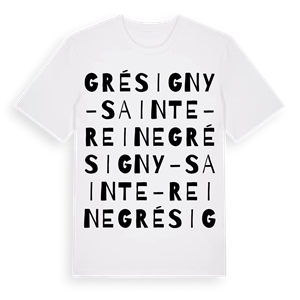 Grésigny-Sainte-Reine ordlek t-shirt – ekologisk bomull t-shirt från Pinshirt