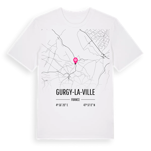 Gurgy-la-Ville karta t-shirt – ekologisk bomull t-shirt från Pinshirt