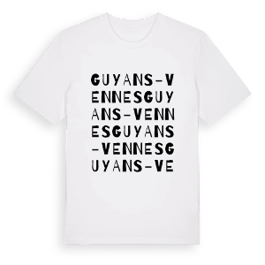 Guyans-Vennes ordlek t-shirt – ekologisk bomull t-shirt från Pinshirt