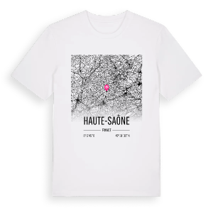 Haute-Saône karta t-shirt – ekologisk bomull t-shirt från Pinshirt