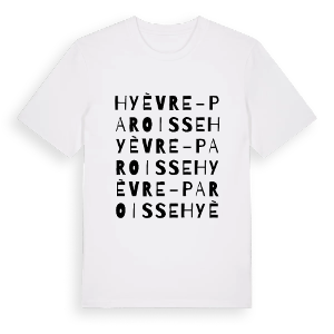 Hyèvre-Paroisse ordlek t-shirt – ekologisk bomull t-shirt från Pinshirt