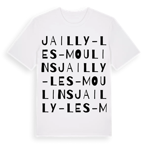 Jailly-les-Moulins ordlek t-shirt – ekologisk bomull t-shirt från Pinshirt