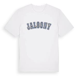 Jalogny college t-shirt – ekologisk bomull t-shirt från Pinshirt