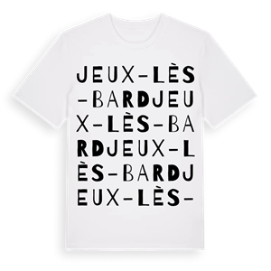 Jeux-lès-Bard ordlek t-shirt – ekologisk bomull t-shirt från Pinshirt