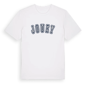 Jouey college t-shirt – ekologisk bomull t-shirt från Pinshirt