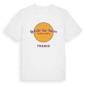La Celle-sur-Nièvre cirkel t-shirt – ekologisk bomull t-shirt från Pinshirt