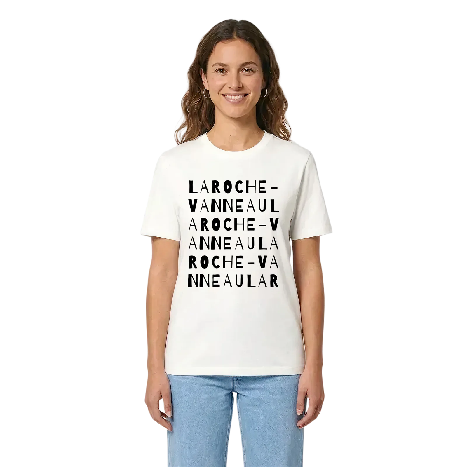 La Roche-Vanneau ordlek t-shirt – White, i miljö