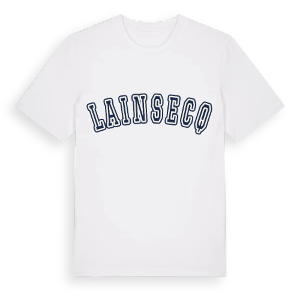 Lainsecq college t-shirt – ekologisk bomull t-shirt från Pinshirt