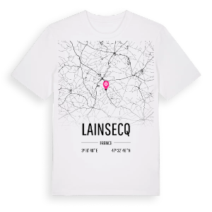 Lainsecq karta t-shirt – ekologisk bomull t-shirt från Pinshirt