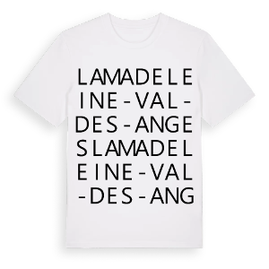 Lamadeleine-Val-des-Anges ordlek t-shirt – ekologisk bomull t-shirt från Pinshirt