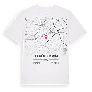 Laperrière-sur-Saône karta t-shirt – ekologisk bomull t-shirt från Pinshirt