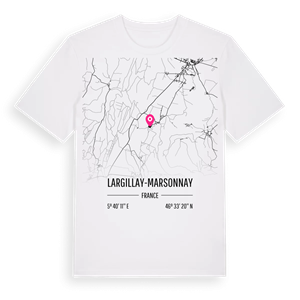Largillay-Marsonnay karta t-shirt – ekologisk bomull t-shirt från Pinshirt