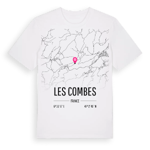 Les Combes karta t-shirt – ekologisk bomull t-shirt från Pinshirt