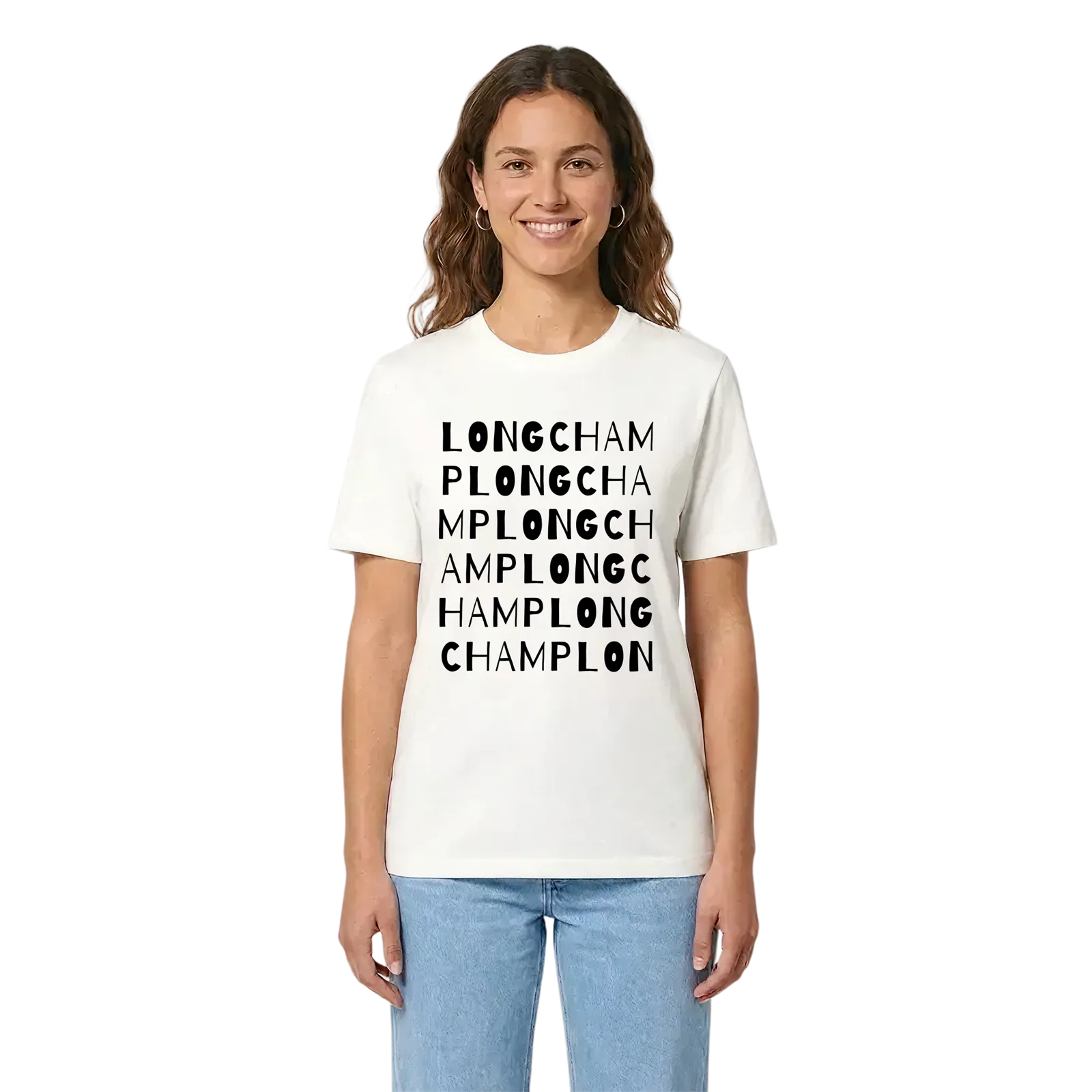 Longchamp ordlek t-shirt – White, i miljö