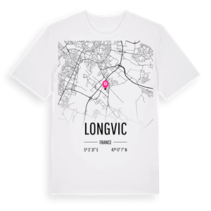 Longvic karta t-shirt – ekologisk bomull t-shirt från Pinshirt