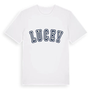 Lucey college t-shirt – ekologisk bomull t-shirt från Pinshirt