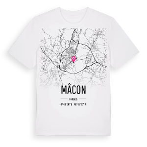 Mâcon karta t-shirt – ekologisk bomull t-shirt från Pinshirt