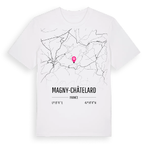 Magny-Châtelard karta t-shirt – ekologisk bomull t-shirt från Pinshirt