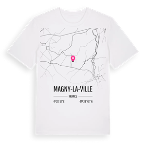 Magny-la-Ville karta t-shirt – ekologisk bomull t-shirt från Pinshirt