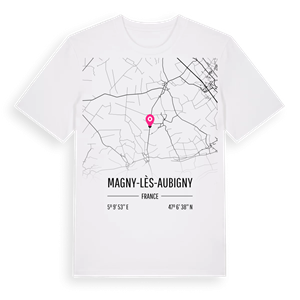 Magny-lès-Aubigny karta t-shirt – ekologisk bomull t-shirt från Pinshirt