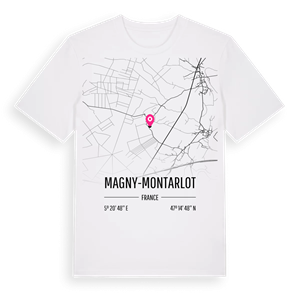 Magny-Montarlot karta t-shirt – ekologisk bomull t-shirt från Pinshirt