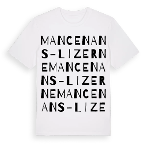 Mancenans-Lizerne ordlek t-shirt – ekologisk bomull t-shirt från Pinshirt