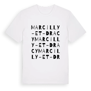 Marcilly-et-Dracy ordlek t-shirt – ekologisk bomull t-shirt från Pinshirt
