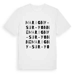 Marigny-sur-Yonne ordlek t-shirt – ekologisk bomull t-shirt från Pinshirt